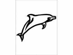 Dolphin Silhouette Design 01 CNC Router Free DXF File