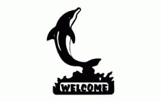 Dolphin Welcome CNC Router Free DXF File