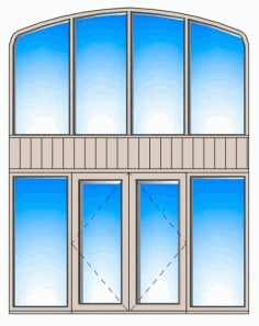 Door Window in 2D Drawing DWG File