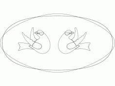 Double Dove Free Dxf File For Cnc DXF Vectors File