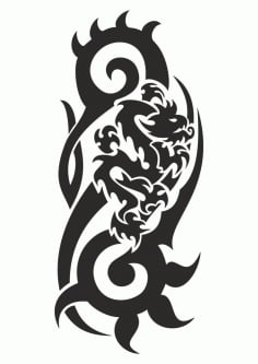 Dragon Black And White Vector Free CDR Vectors File