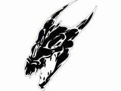 Dragon Head Vector Silhouette Free DXF File