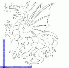 Dragon Silhouette File DXF File