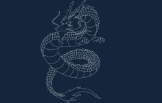 Dragon Snake Silhouette DXF File