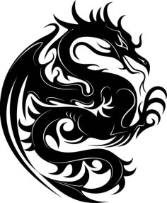Dragon Stencil Dragon Sticker Silhouette Free Vector File