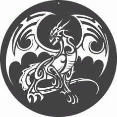 Dragon Tribal Silhouette DXF File