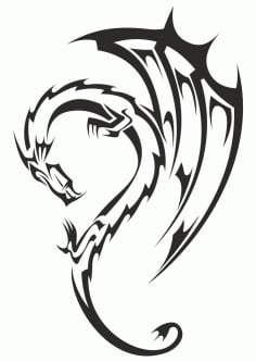 Dragon Tribal Tattoo Vector Free CDR Vectors File