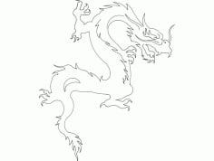 Dragon Wall Vector Art Silhouette DXF File
