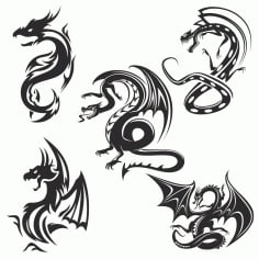 Dragons Tattoo free CDR Vectors File
