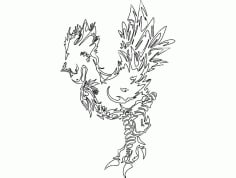 Drawing Dragon Vector Art Silhouette DXF File