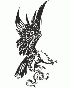 Eagle with Snake in Claws Vector Free Download CDR File