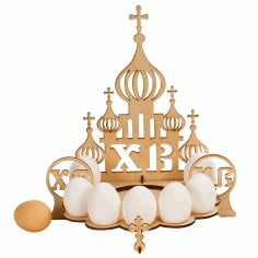 Easter Egg Stand Church Laser Cut Template Free CDR Vectors File