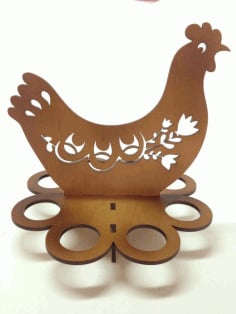 Easter Egg Tray Holder Stand Chicken Laser Cut Free CDR Vectors File
