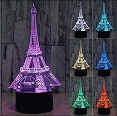 Eiffel Tower Acrylic 3D Illusion Lamp Free CDR Vectors File