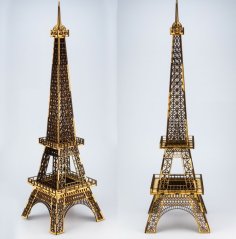 Eiffet Tower 3D Wooden Model 3mm CDR File for Laser Cutting