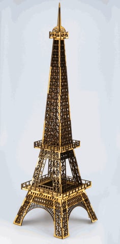 Eiffet Tower Plywood Laser Cut 3mm Free CDR File