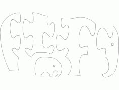 Elefant Jigsaw Puzzle Free Vector DXF File