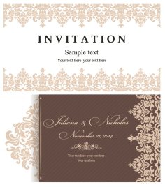 Elegant Floral Decor Wedding Invitation Cards Vector Free Vector