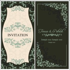 Elegant Floral Decorative Wedding Invitation Vector Cards Free Vector