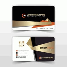 Elegant Gold and Black Geometric Business Card Vector File