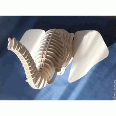 Elephant Head 3D Puzzle Free DWG File