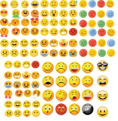 Emoticons and Icon Face Head in Surprise Cute happy Free Vector
