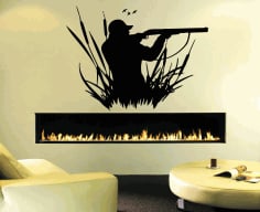 Engrave Duck Hunting Wall Art Decal Laser Cut DXF File