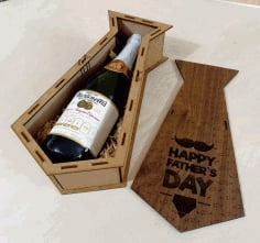 Engraved Potato Tie Personalised Wooden Wine Gift Box Fathers Day Laser Cut CDR File