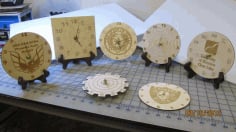 Engraved Wooden Clocks With Logos CDR File