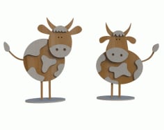 Engraved Wooden Cow Toy CDR File