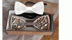 Engraved Wooden Mens Luxury English Tie Box CDR File