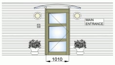 Entrance Door With Canopy in 2D Drawing DWG File