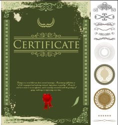 Exquisite Certificate cover Template Free Vector