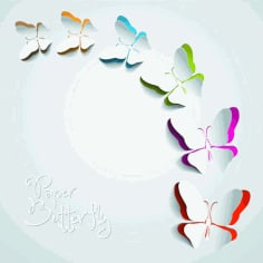 Exquisite Paper Butterfly Vector Background Free Vector