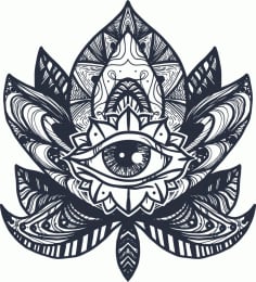 Eye Lotus flower Tattoo CDR File