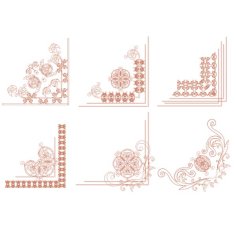 Fancy Border Design Corner Pattern Template DXF and Ai Vector File