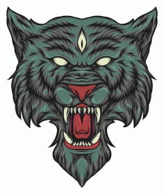 Fantasy Wolf Sticker for T Shirt Laser Printing Free Vector File