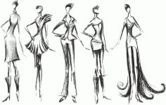 Fashion silhouette design CDR File