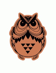 Fat Wooden Owl Decor CDR File