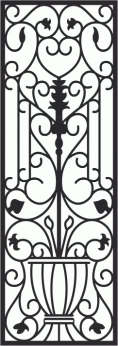 Faux Wrought Iron Pattern Laser Cut CDR File