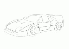 Ferrari Car Free DXF Vectors File