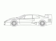 Ferrari Car Sticker DXF File