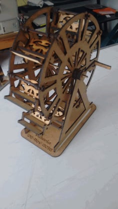 Ferris wheel 3D Puzzle Cake Stand Laser Cut CDR File