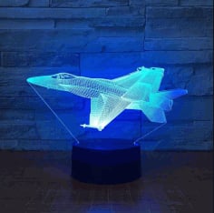 Fighter Illusion Lamp CNC Laser Engraving Free CDR Vectors File