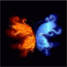Fire and Water Butterfly Free Ai Vector File