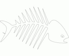 Fish Bones CNC Laser Cut DXF File