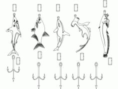 Fish Set Template CNC Laser Cut DXF File