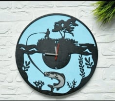 Fisher Man Wall Clock CDR File