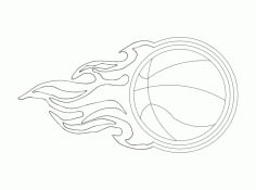 Flame Basketball Sticker DXF File