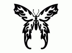 Flaming Butterfly Free DXF Vectors File